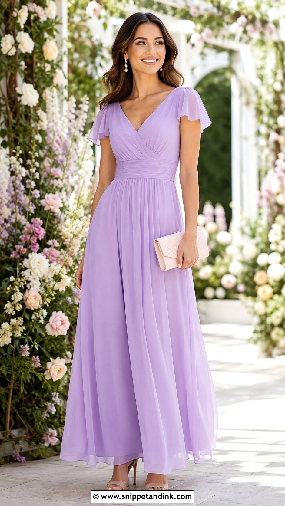 Lavender Bridesmaid Dress Outfit - Snippet and Ink - 30 Brides Maids Outfit Ideas