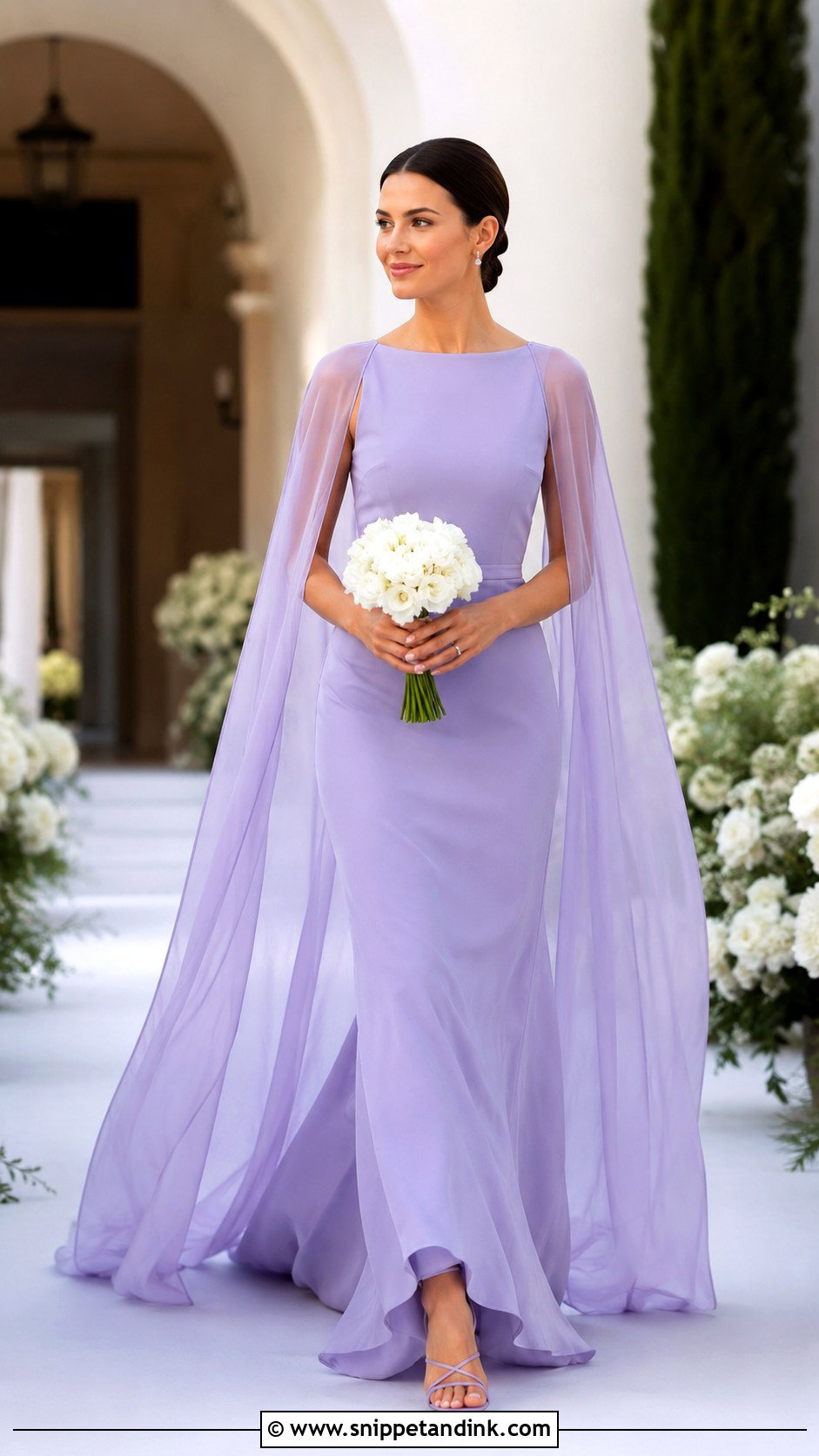 Lavender Cape Wedding Dress - Snippet and Ink - 30 Lavender Wedding Dress Ideas