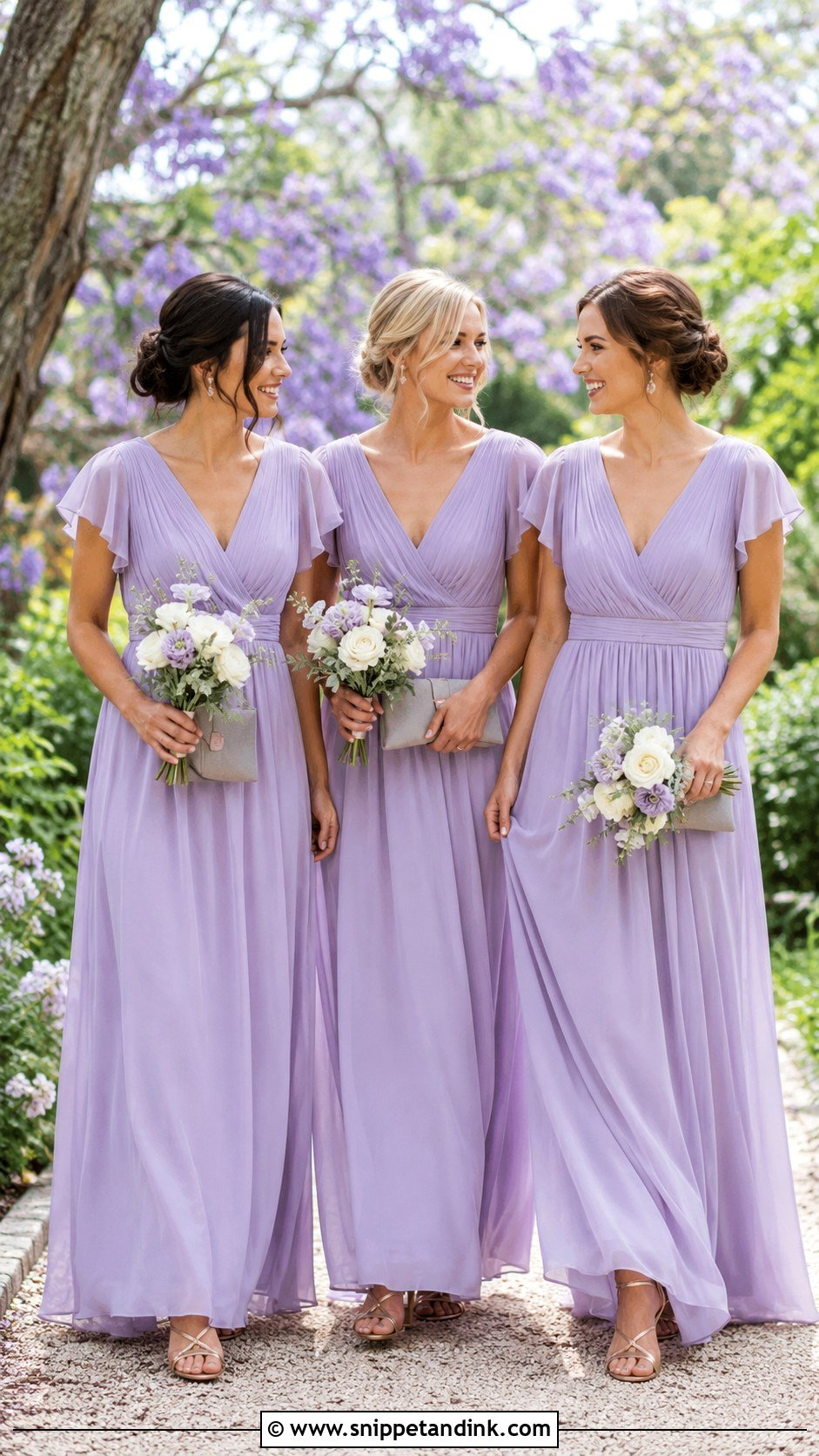 Lavender Chiffon Boho Bridal Party Look - Snippet and Ink - 20 Boho Bridal Party Ideas