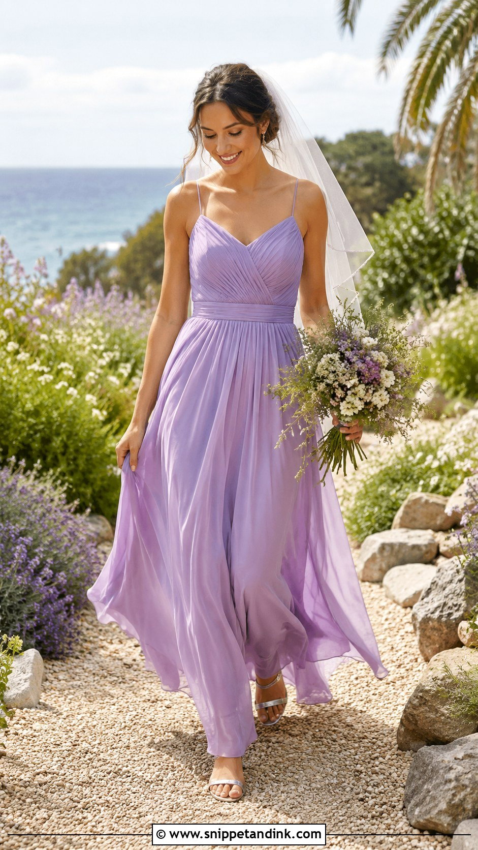 Lavender Chiffon Bridal Dress - Snippet and Ink - 20 Lavender Bridal Dress Ideas