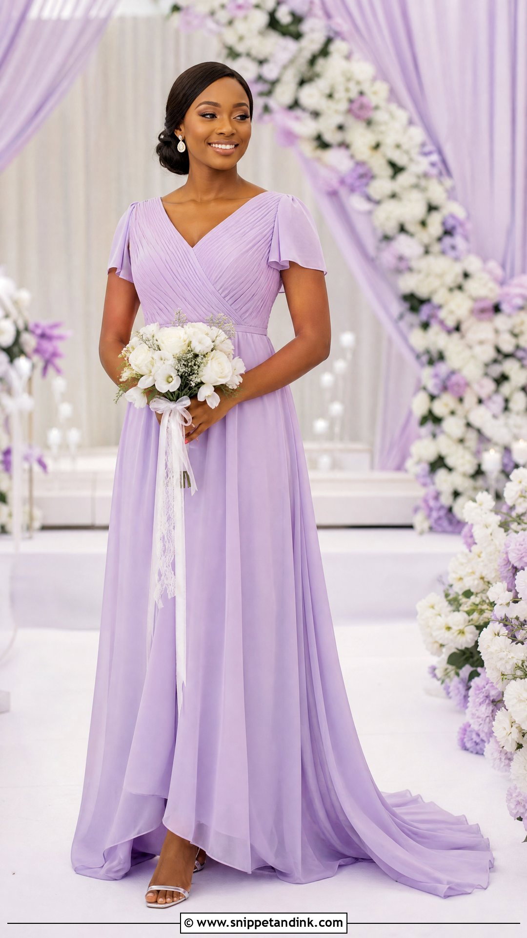 Lavender Chiffon Bridal Train Dress - Snippet and Ink - 20 Bridal Train Dresses Nigeria