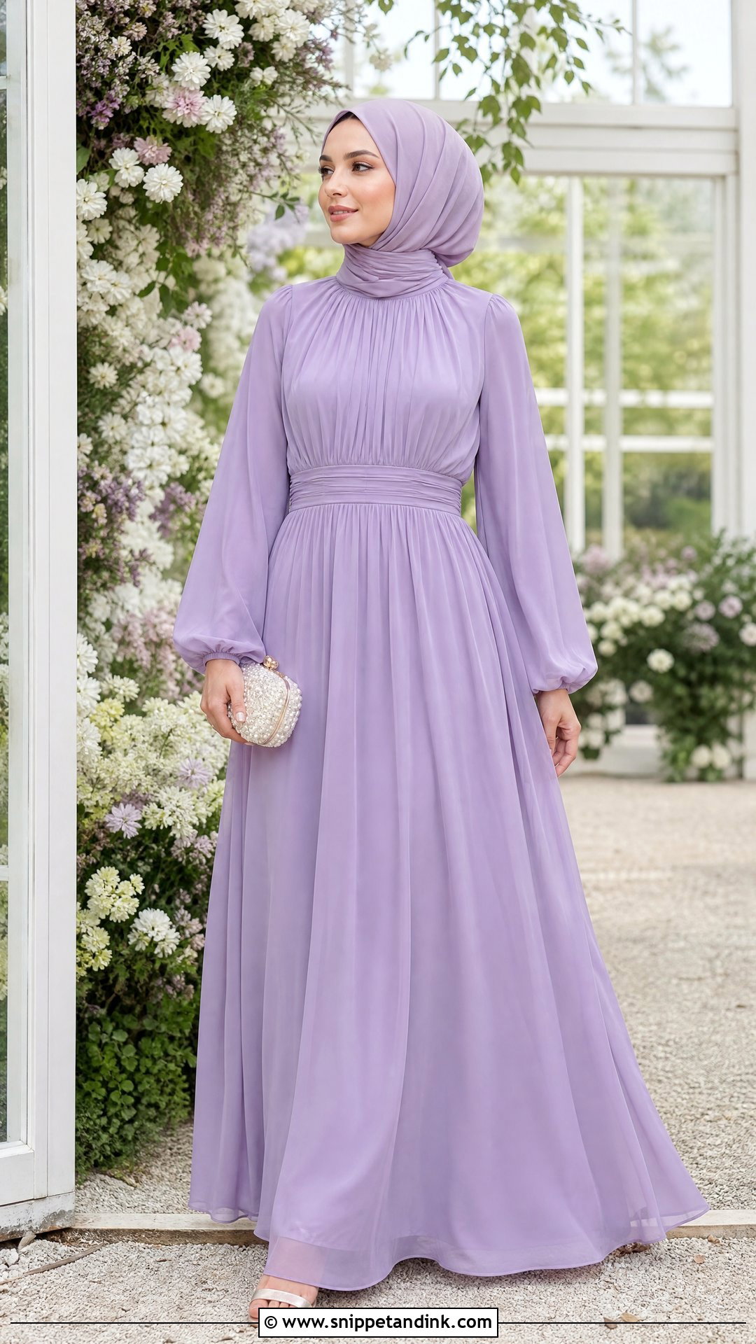 Lavender Chiffon Hijab Formal Dress - Snippet and Ink - 25 Hijab Formal Dress Ideas