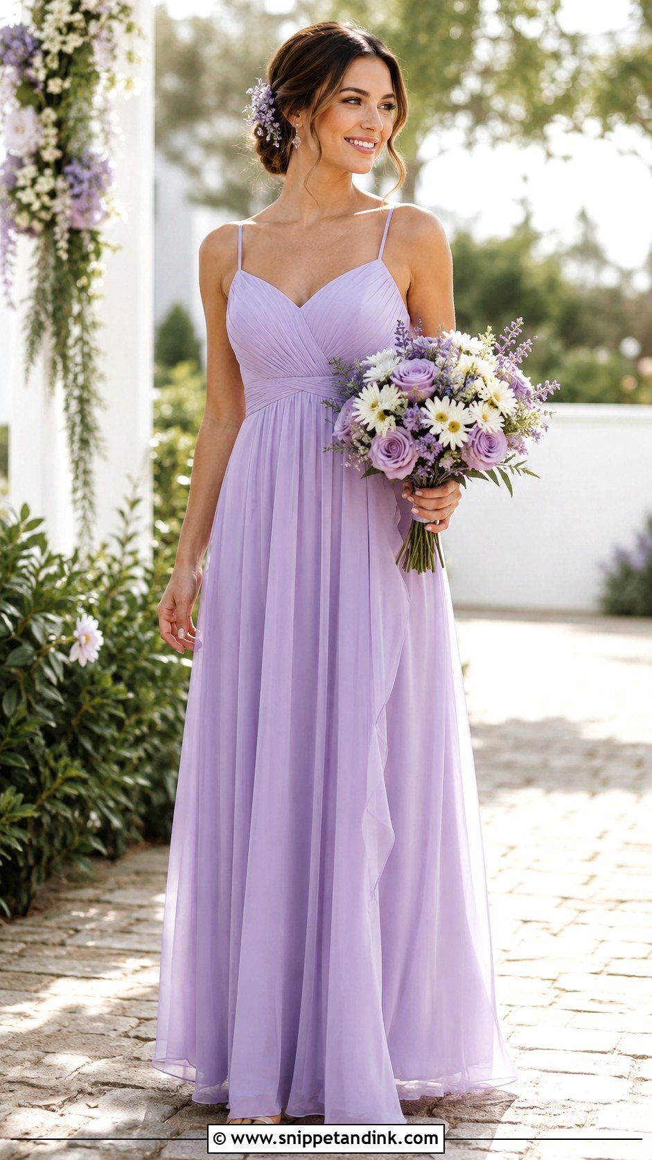 Lavender Chiffon Wedding Dress - Snippet and Ink - 30 Lavender Wedding Dress Ideas