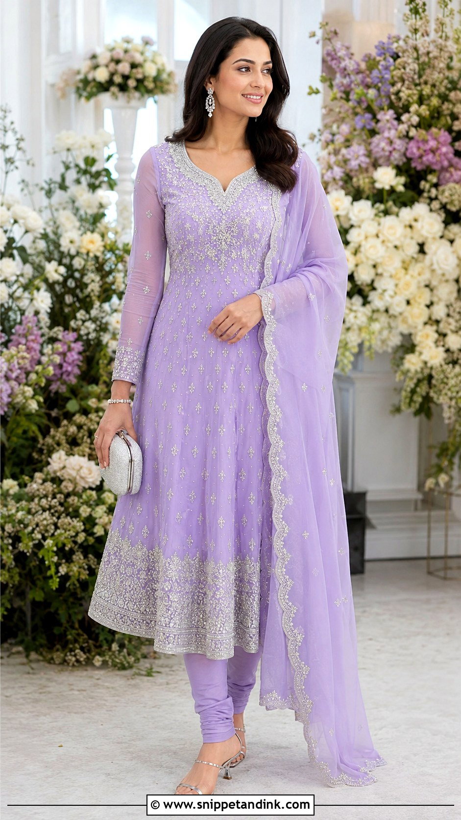 Lavender Churidar Punjabi Salwar Suit - Snippet and Ink - 20 Punjabi Salwar Suits Party Wear Wedding
