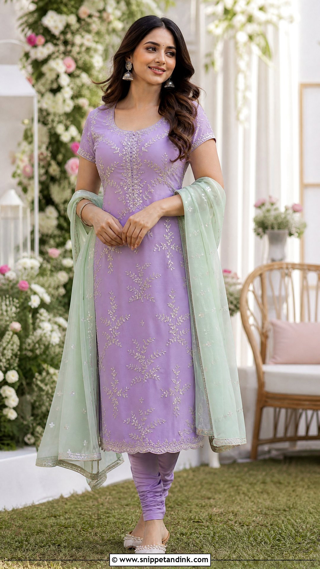 Lavender Churidar Suit For Mehendi - Snippet and Ink - 20 Simple Mehendi Outfits