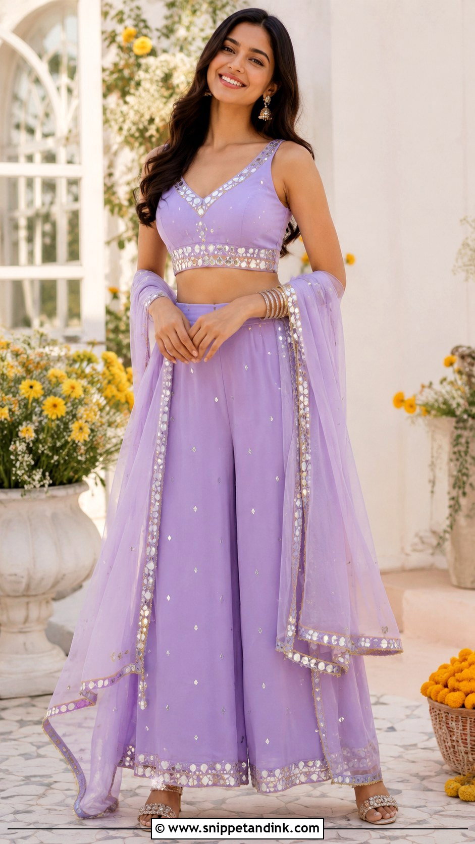 Lavender Co Ord Set For Haldi - Snippet and Ink - 25 Lavender Haldi Outfit Ideas