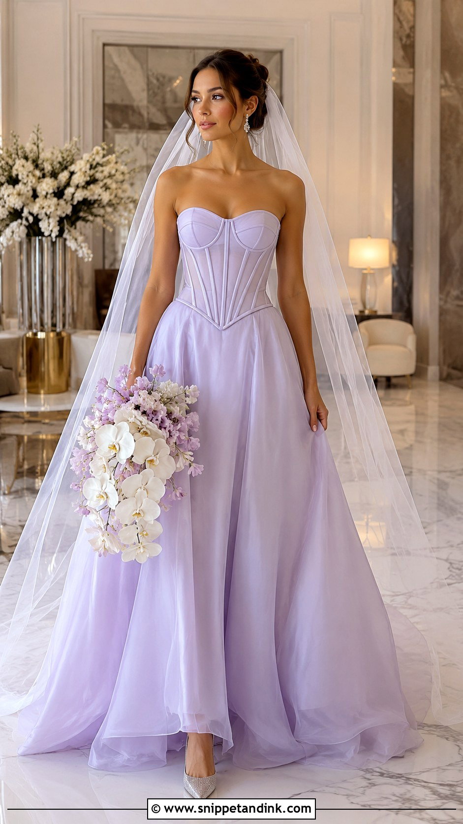 Lavender Corset Bridal Dress - Snippet and Ink - 20 Lavender Bridal Dress Ideas