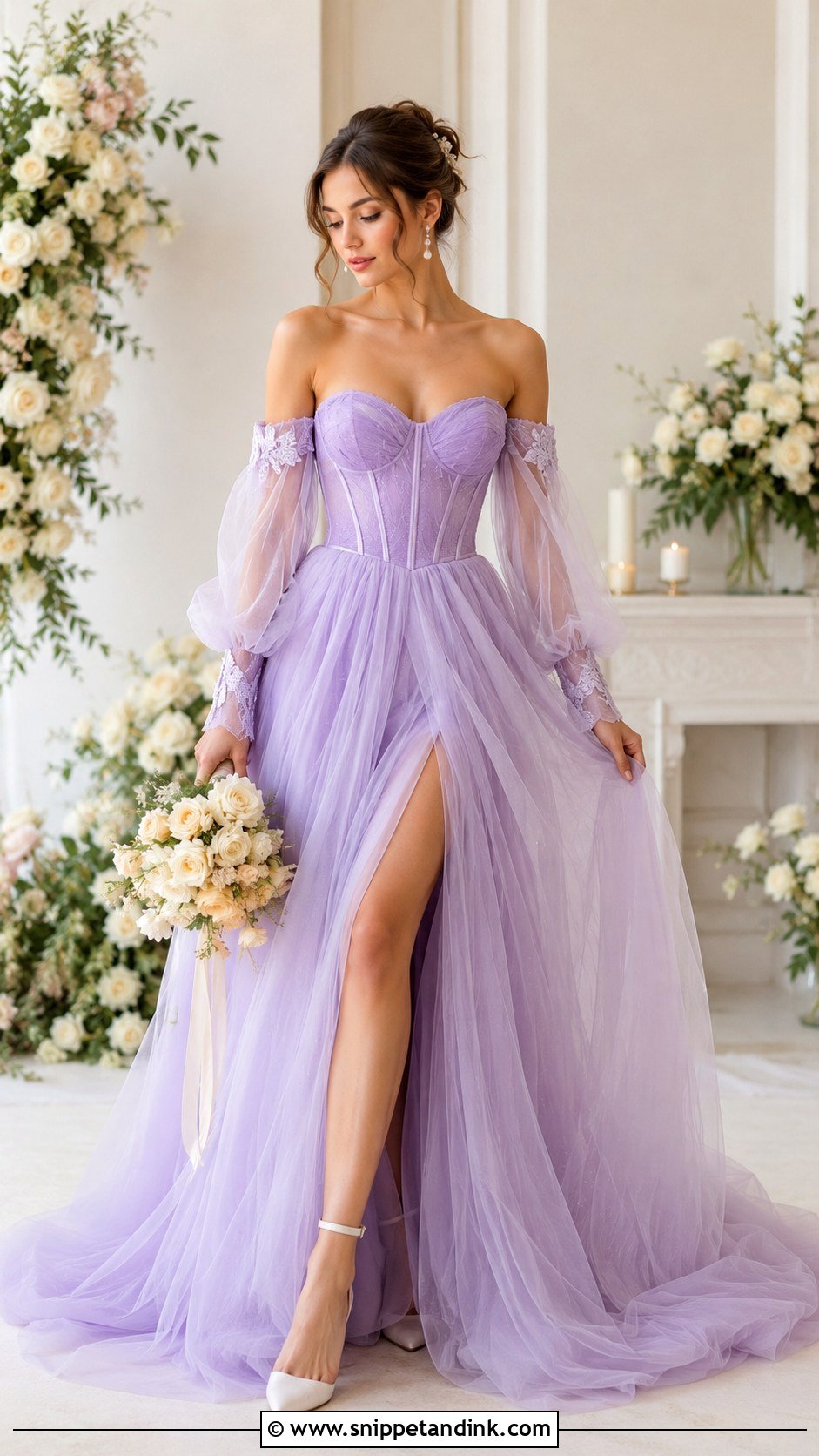 Lavender Corset Wedding Dress - Snippet and Ink - 30 Lavender Wedding Dress Ideas