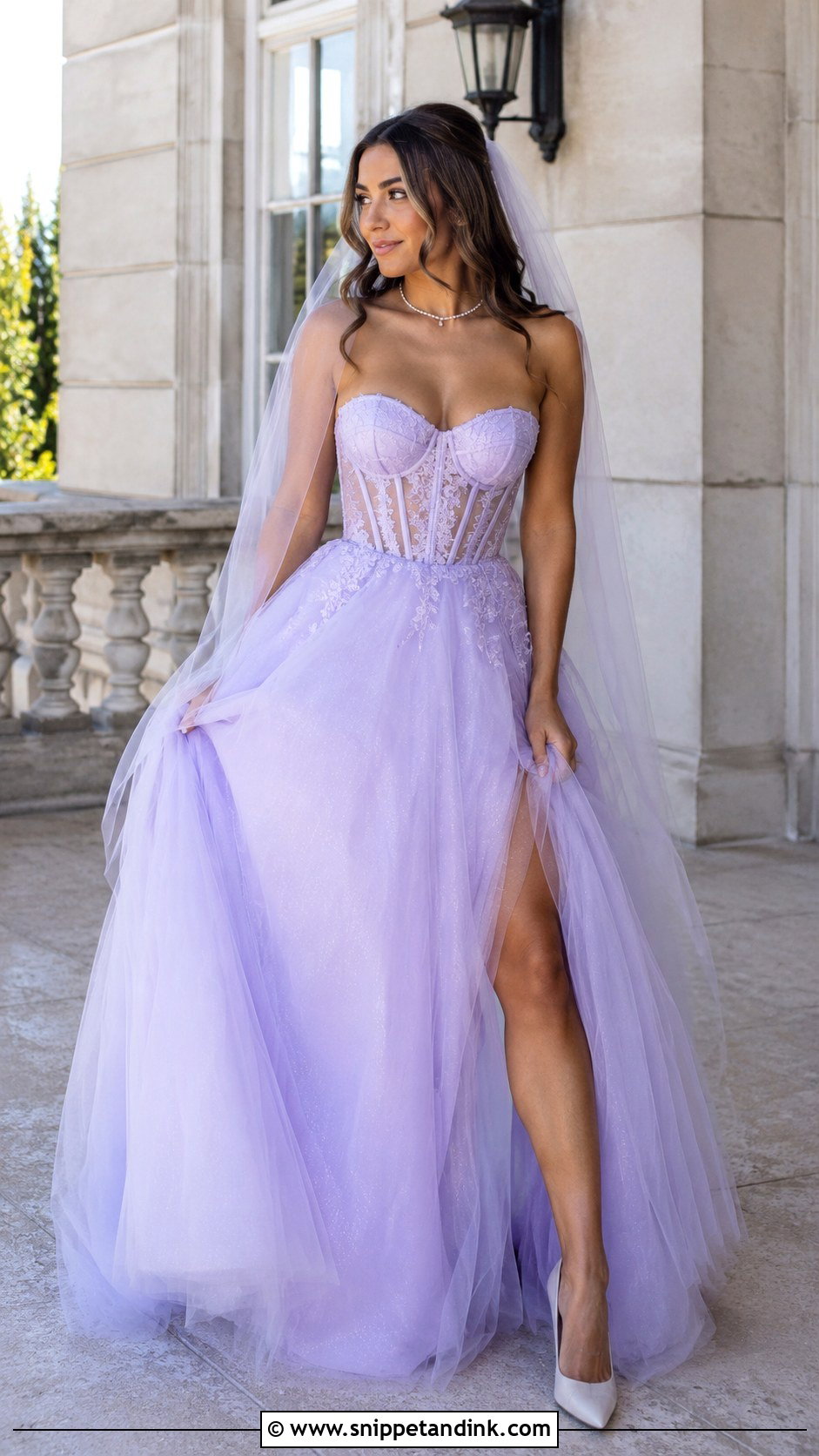 Lavender Corset Wedding Dress - Snippet and Ink - 25 Light Purple Wedding Dress Ideas