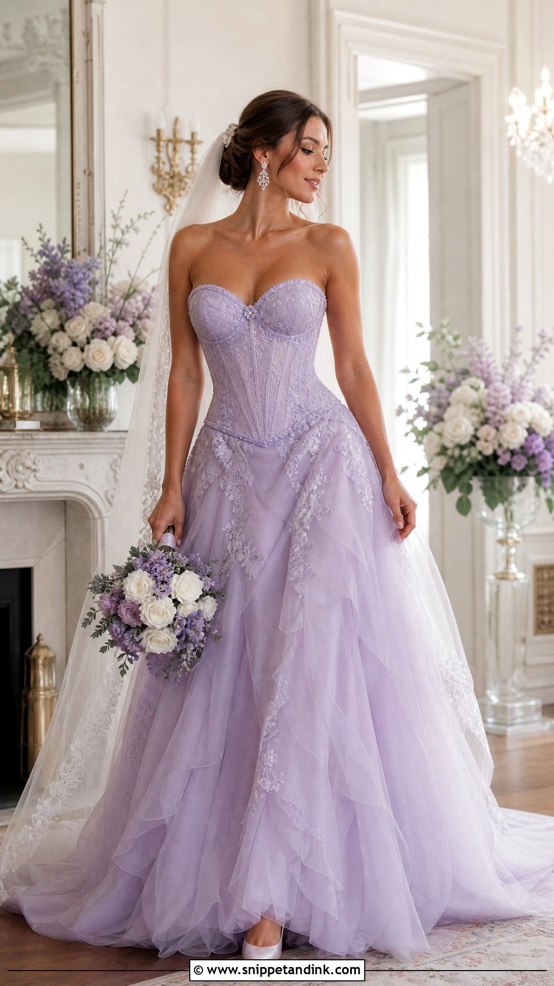 Lavender Corset Wedding Dress - Snippet and Ink - 20 Purple Bride Dress Ideas