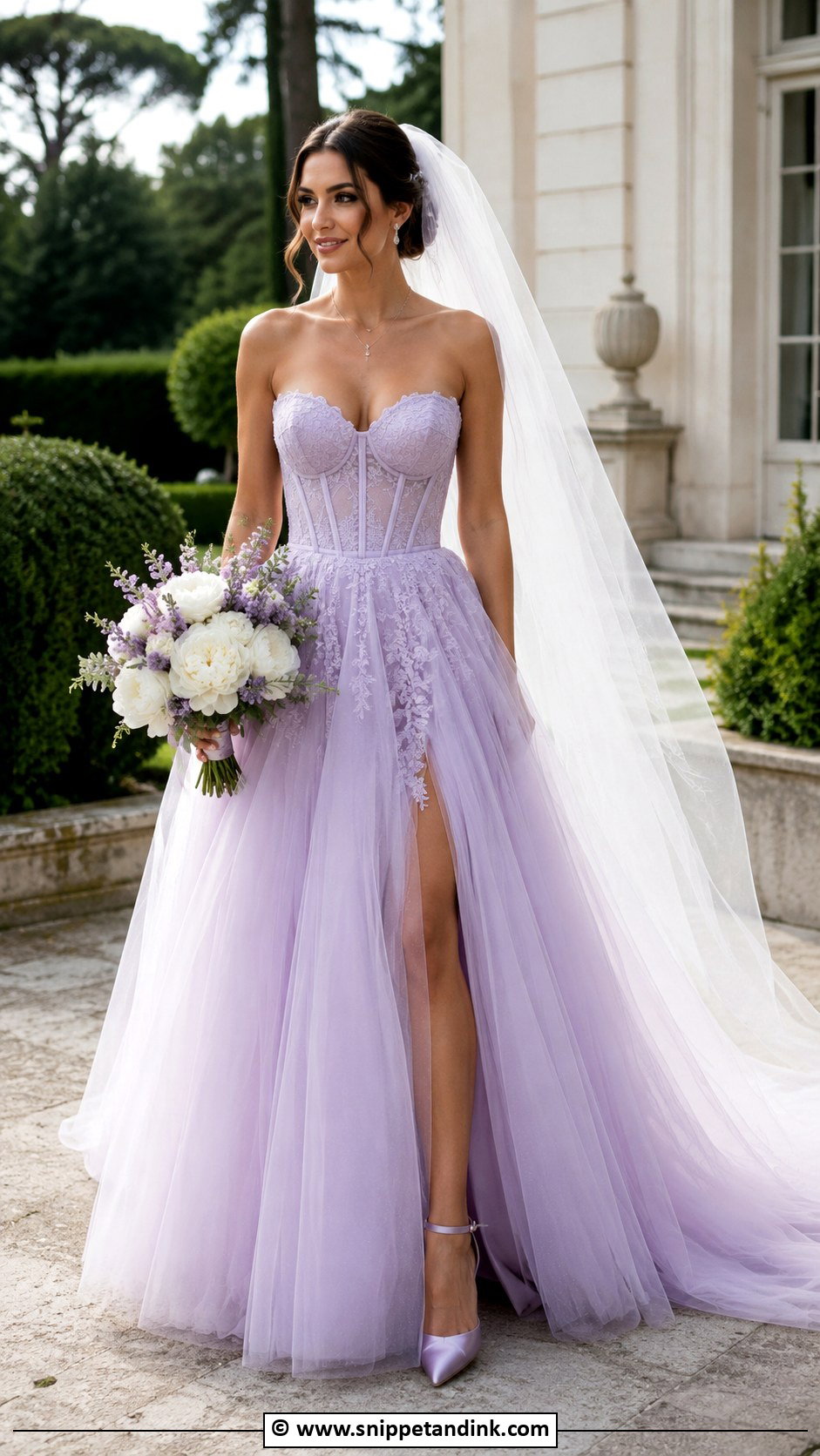 Lavender Corset Wedding Dress - Snippet and Ink - 30 Purple Wedding Dress Ideas
