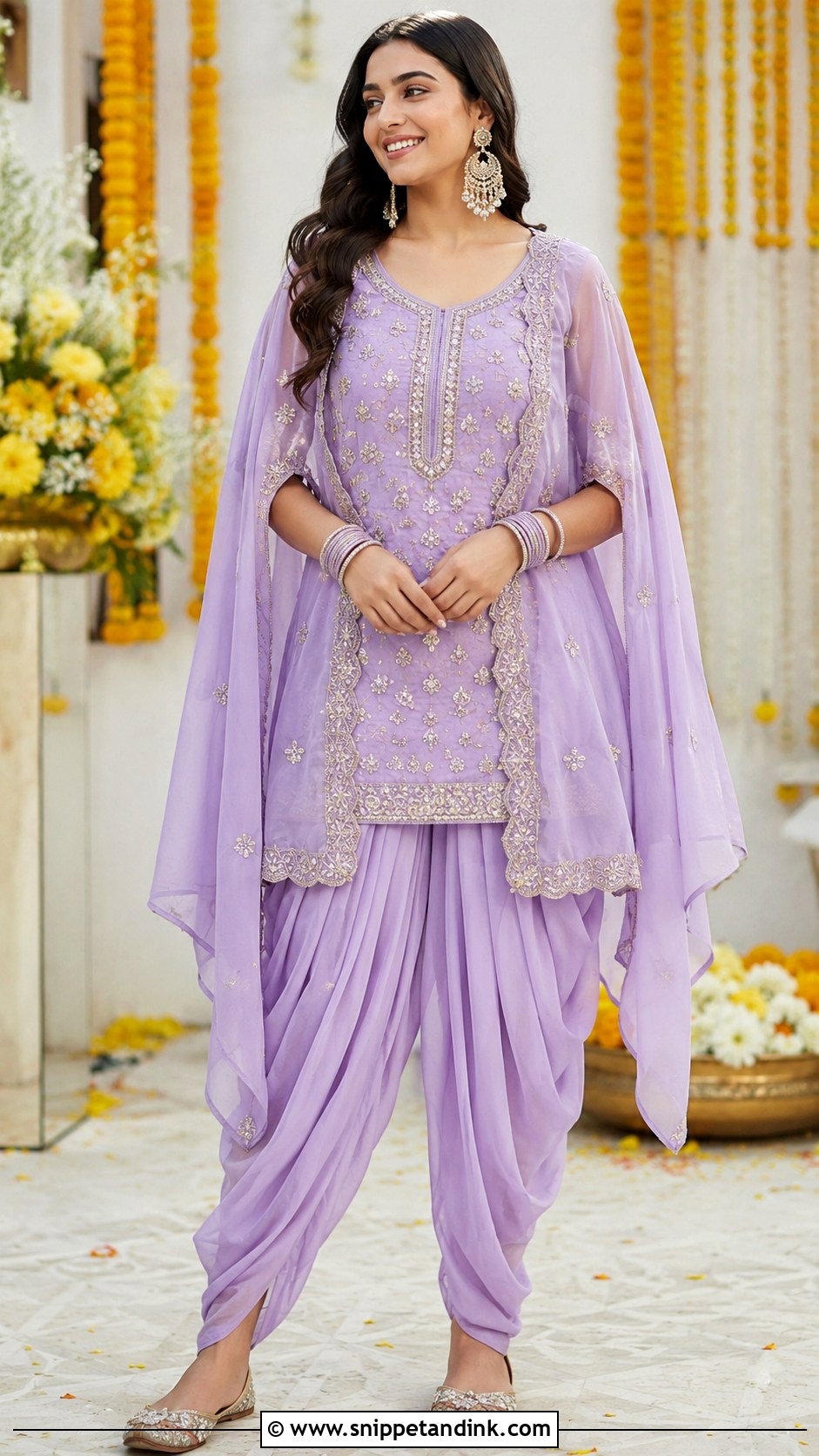 Lavender Dhoti Set For Haldi - Snippet and Ink - 25 Lavender Haldi Outfit Ideas