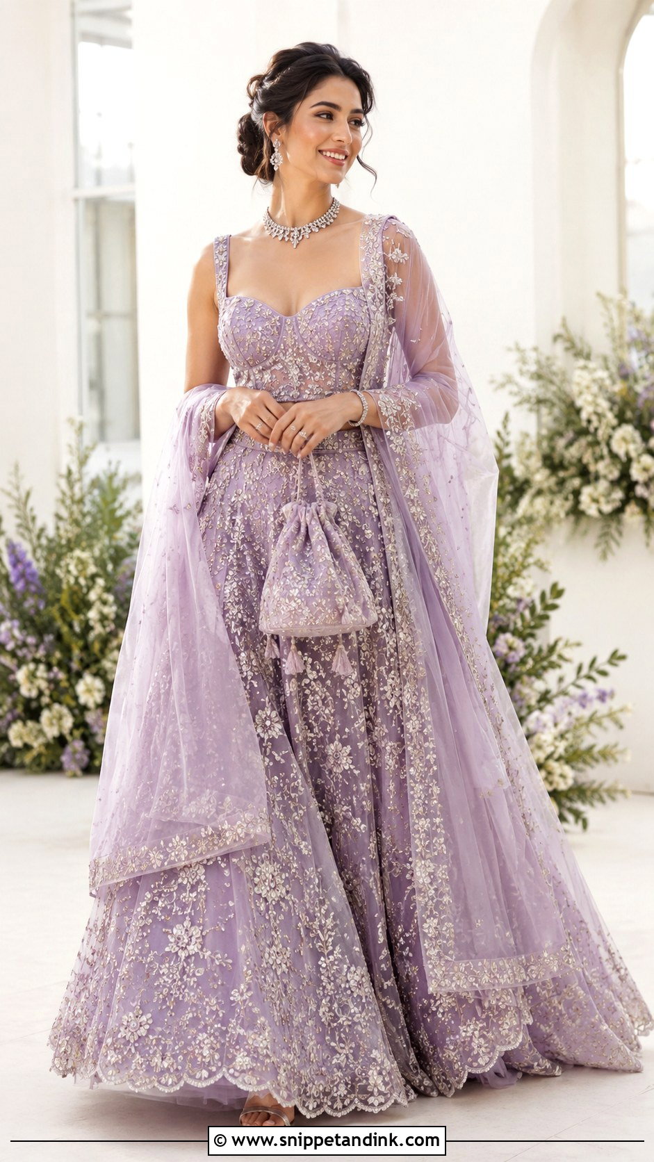 Lavender Embroidered Bridal Lehenga - Snippet and Ink - 20 Bride Lahenga Design Ideas