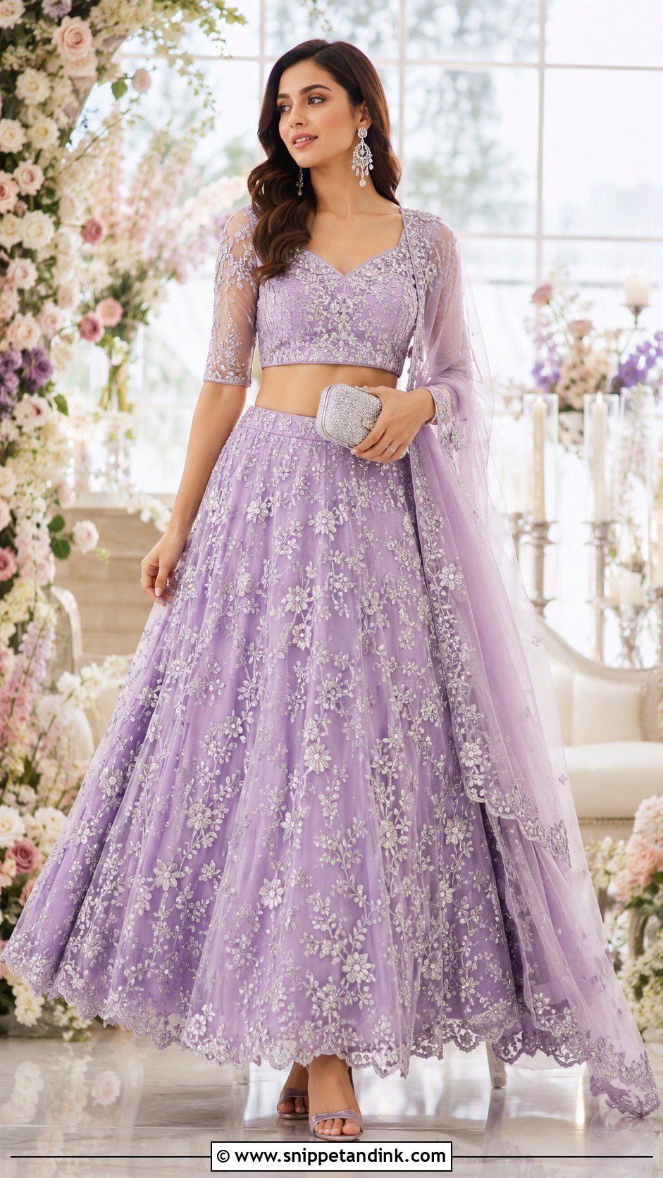 Lavender Embroidered Lehenga Choli - Snippet and Ink - 20 Wedding Choli Ideas