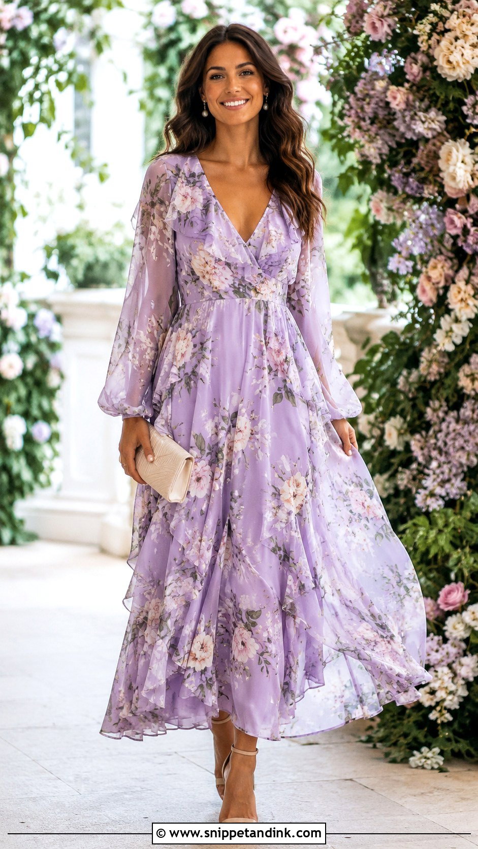 Lavender Floral Gown - Snippet and Ink - 30 Lavender Gown Ideas