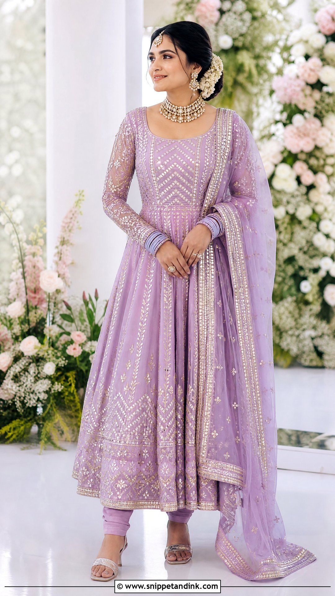 Lavender Gota Patti Punjabi Bridal Anarkali - Snippet and Ink - 20 Punjabi Bridal Wedding Suit Ideas