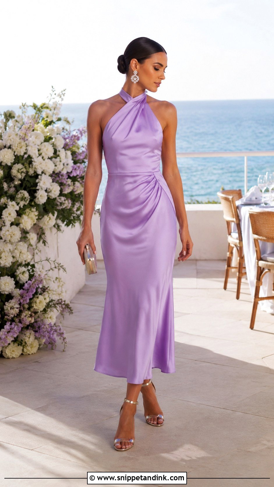 Lavender Halter Dress Wedding Outfit - Snippet and Ink - 25 Lavender Dress Wedding Outfit Ideas