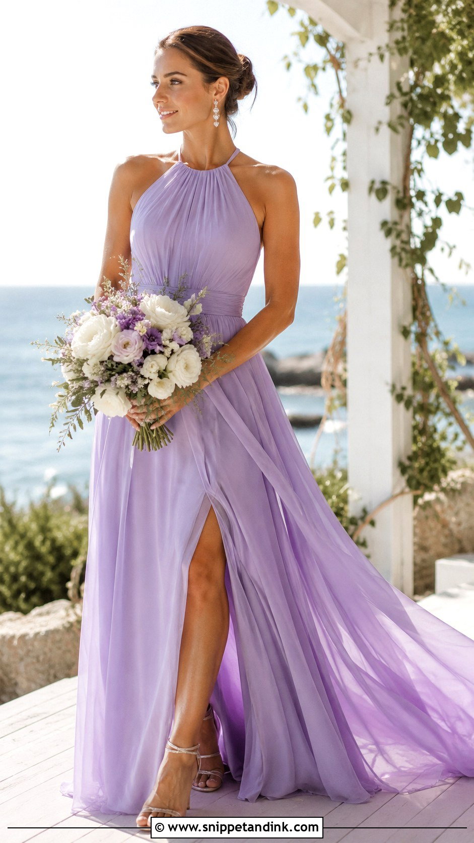 Lavender Halter Wedding Dress - Snippet and Ink - 25 Light Purple Wedding Dress Ideas