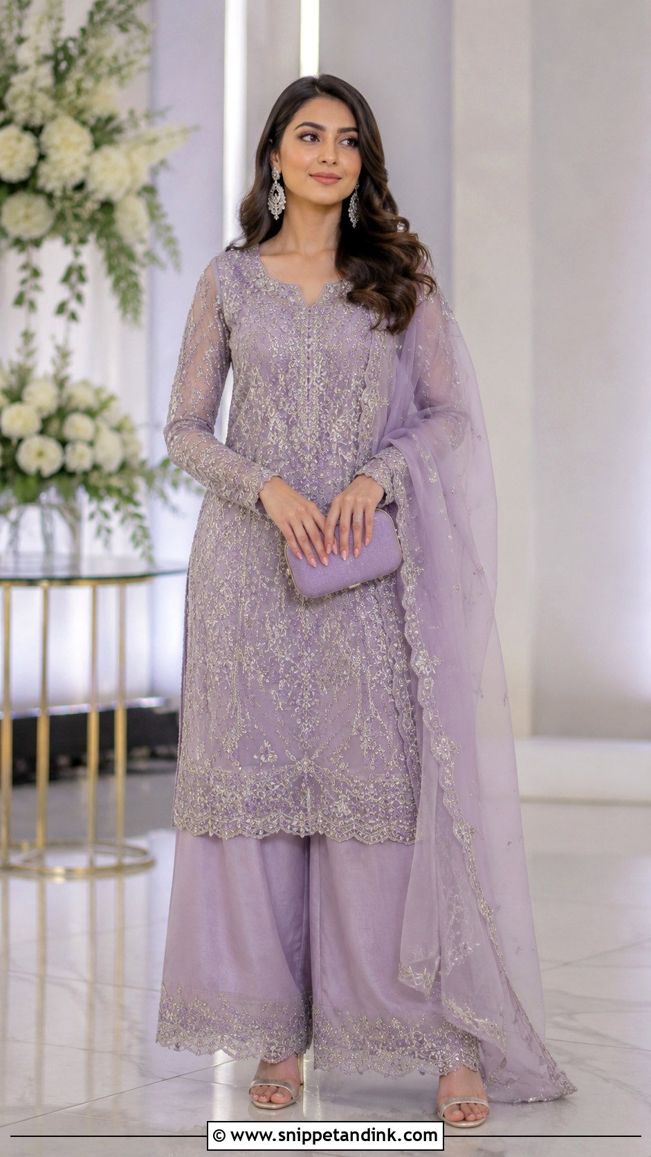Lavender Heavy Plazo Suit for Wedding - Snippet and Ink - 20 Heavy Plazo Suits for Wedding