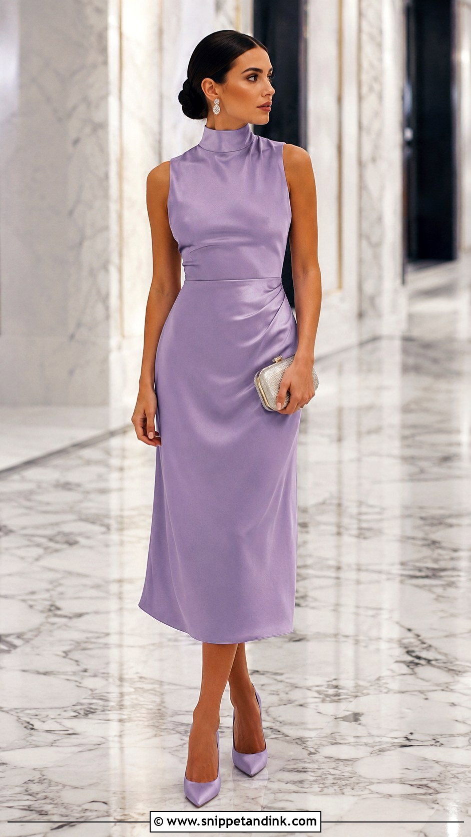 Lavender High Neck Dress Wedding Outfit - Snippet and Ink - 25 Lavender Dress Wedding Outfit Ideas