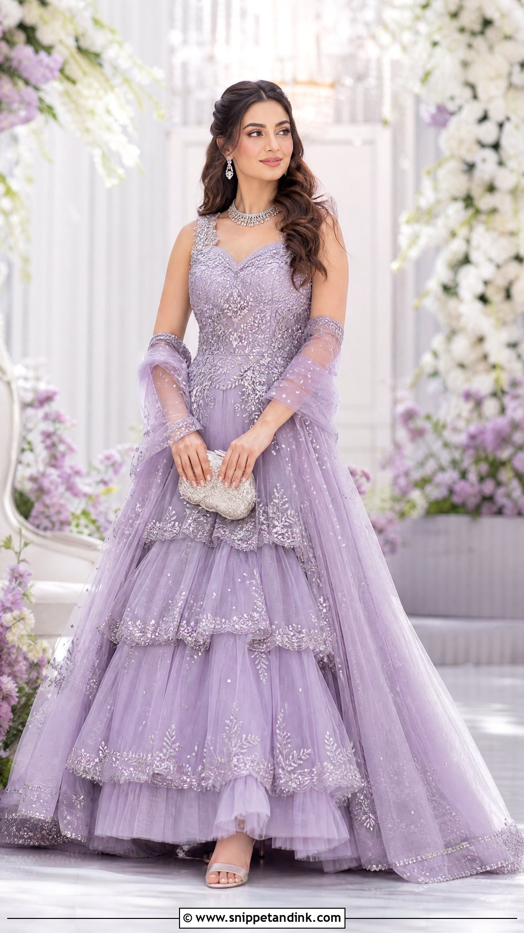 Lavender Indian Bridal Gown - Snippet and Ink - 20 Indian Bridal Gown Ideas
