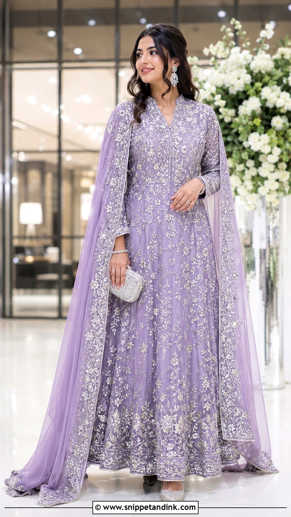 Lavender Kashmiri Reception Gown - Snippet and Ink - 20 Kashmiri Wedding Dress Ideas