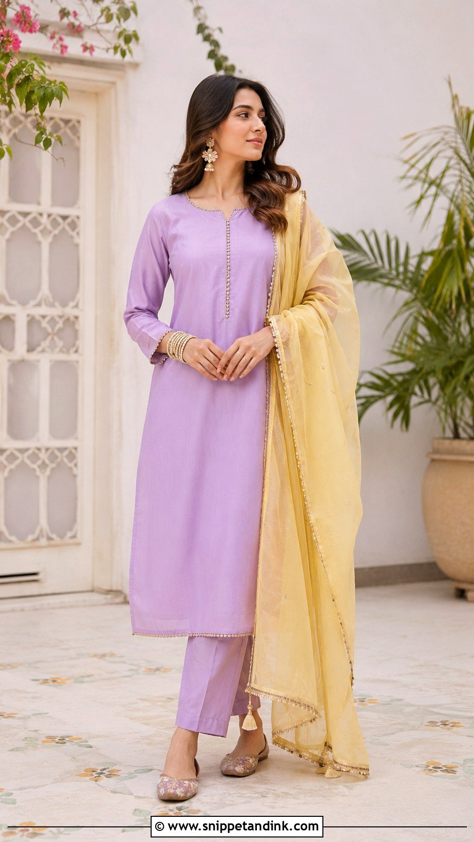 Lavender Kurta Set For Haldi - Snippet and Ink - 25 Lavender Haldi Outfit Ideas