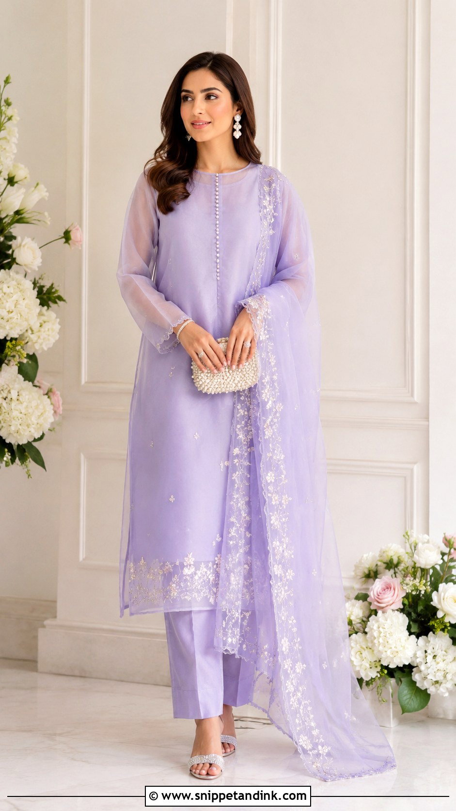 Lavender Kurta Trouser Pakistani Nikkah Dress - Snippet and Ink - 20 Pakistani Cousin Wedding Dress Ideas
