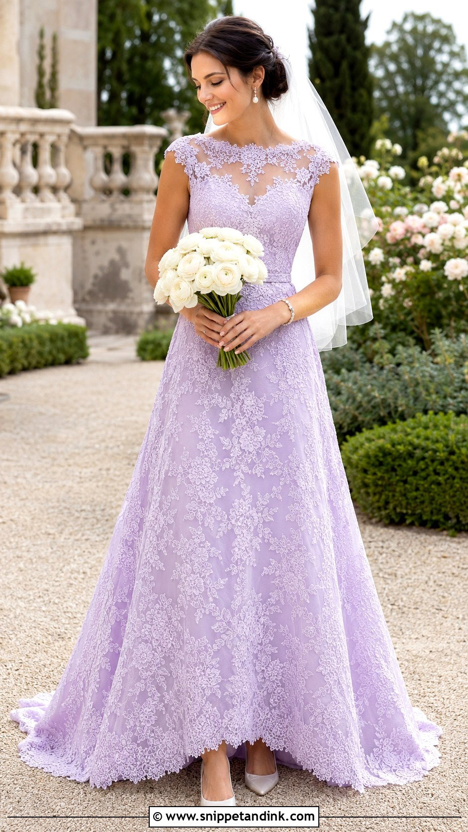 Lavender Lace Bridal Dress - Snippet and Ink - 20 Lavender Bridal Dress Ideas