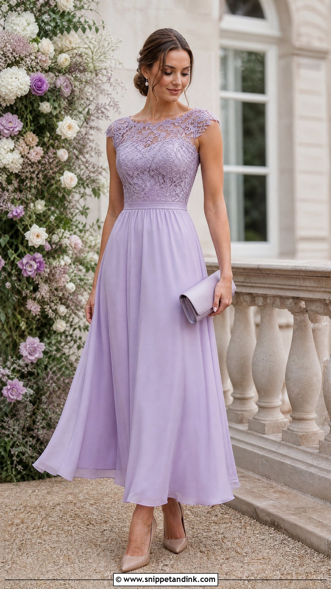 Lavender Lace Maid of Honor Dress - Snippet and Ink - 20 Purple Maid of Honor Dress Ideas