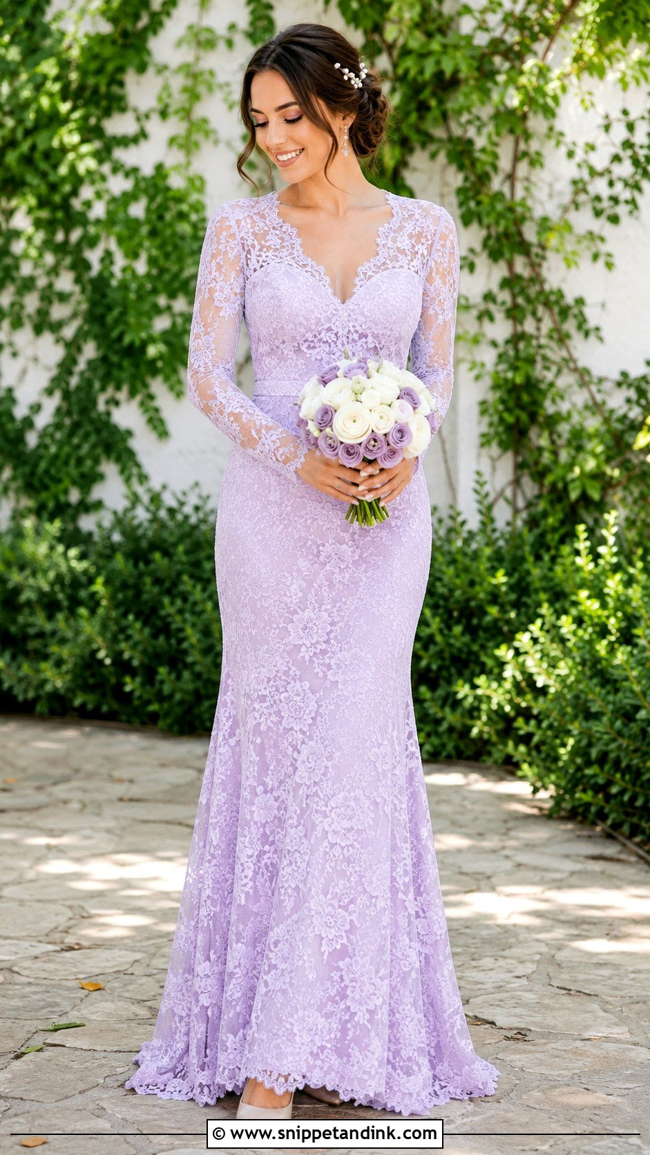 Lavender Lace Wedding Dress - Snippet and Ink - 30 Lavender Wedding Dress Ideas