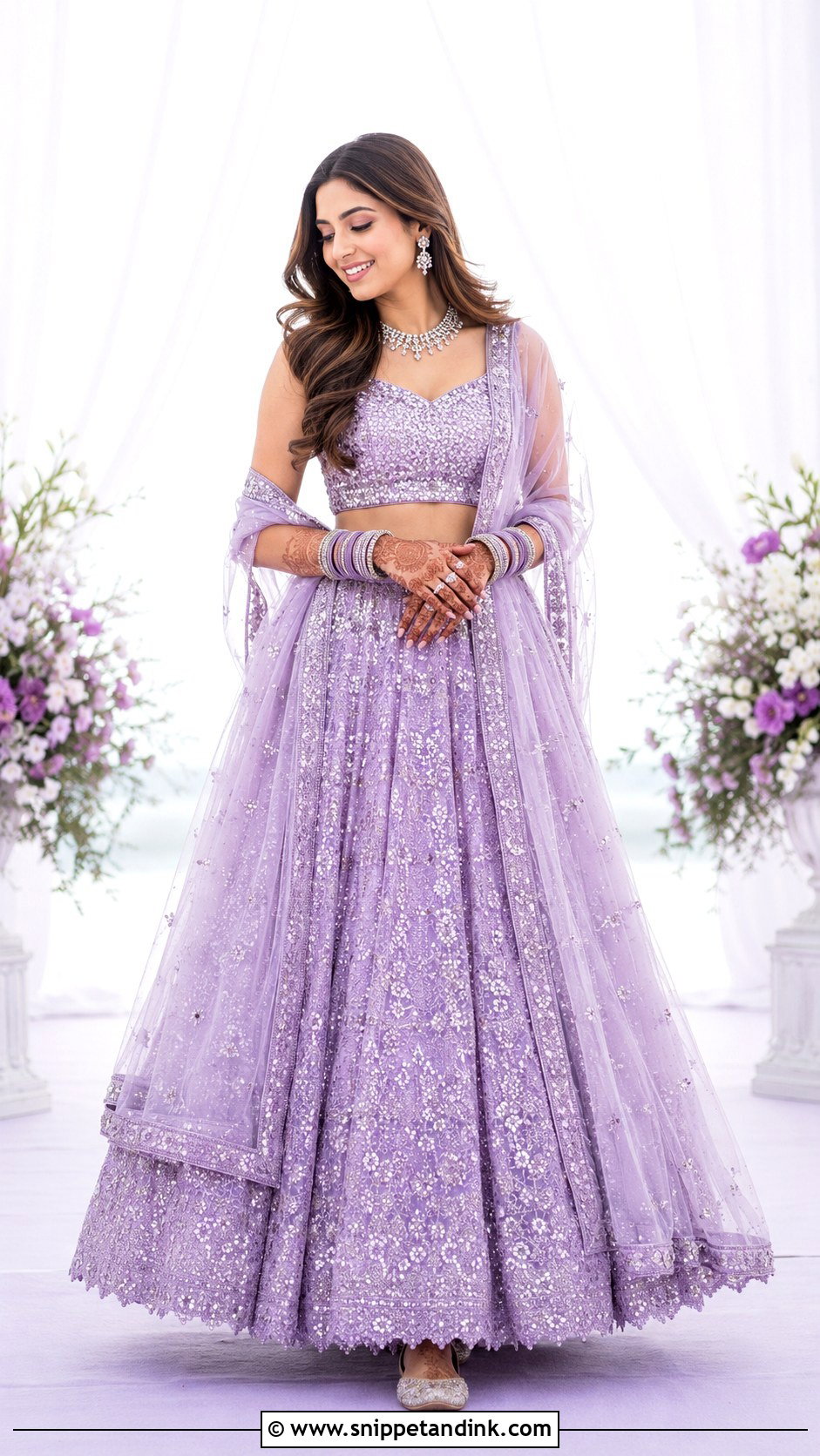 Lavender Lehenga Bangle Ceremony Outfit - Snippet and Ink - 25 Bangle Ceremony Outfit for Bride Ideas