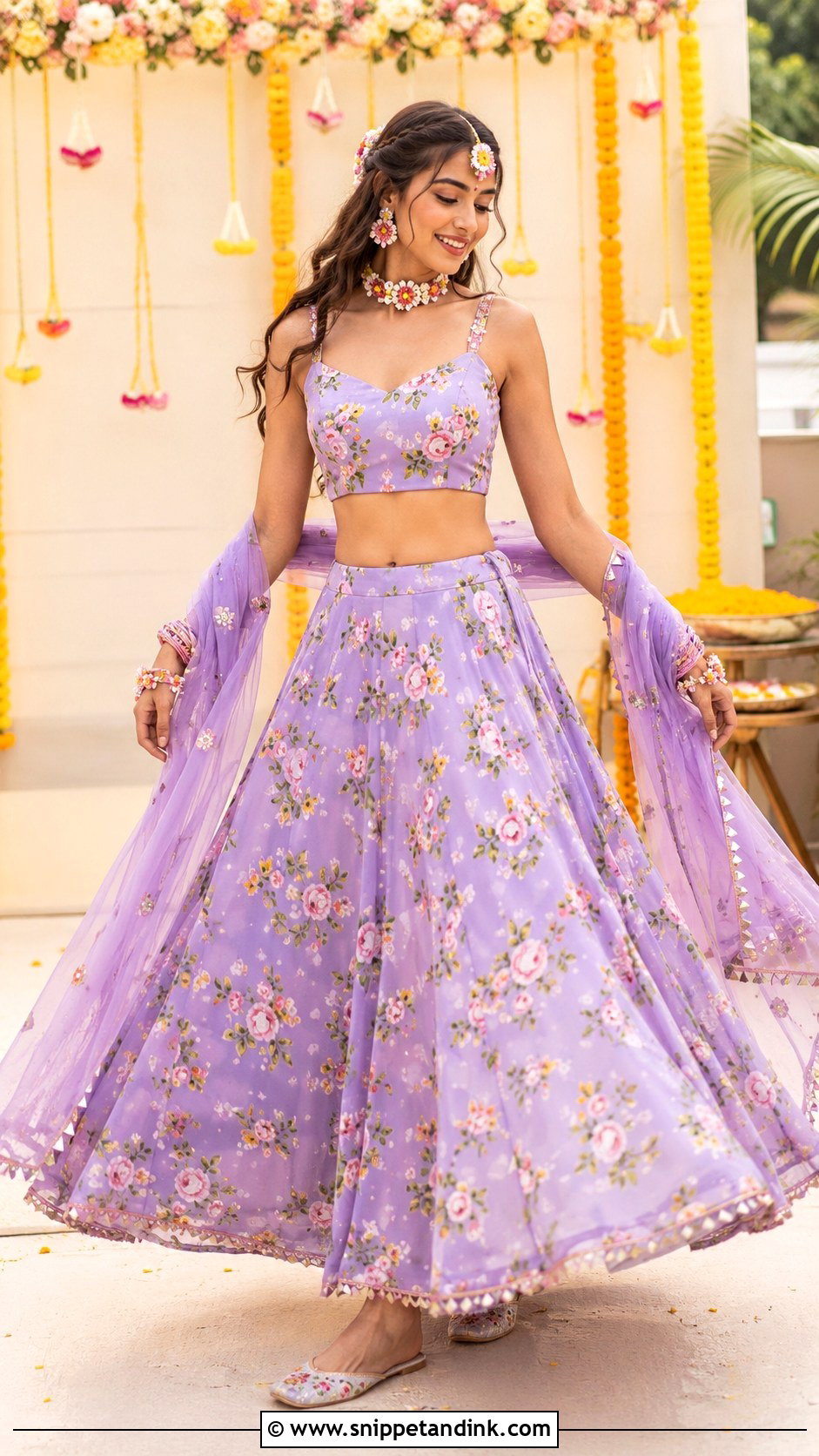 Lavender Lehenga For Haldi - Snippet and Ink - 25 Lavender Haldi Outfit Ideas