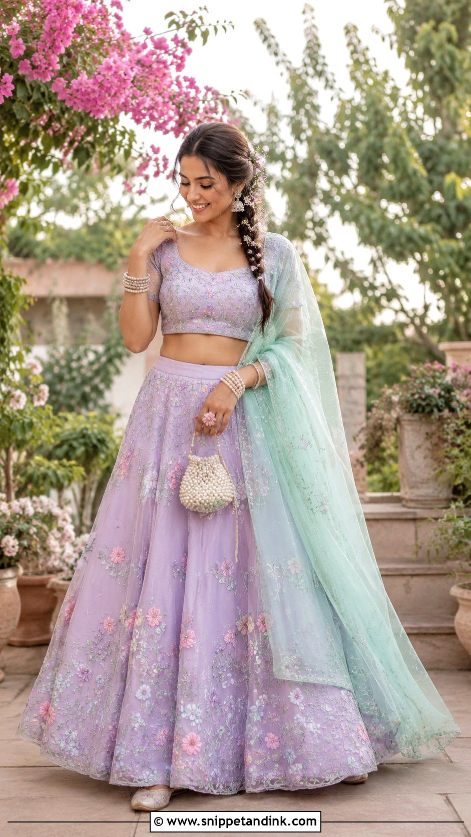 Lavender Lehenga Mehendi Dress - Snippet and Ink - 20 Dress for Mehendi Ideas