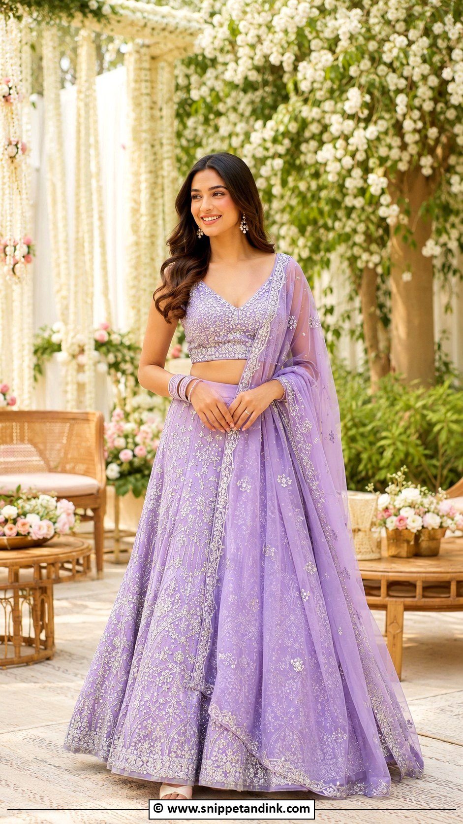 Lavender Lehenga Mehendi Outfit For Sister - Snippet and Ink - 30 Mehendi Outfits Sisters