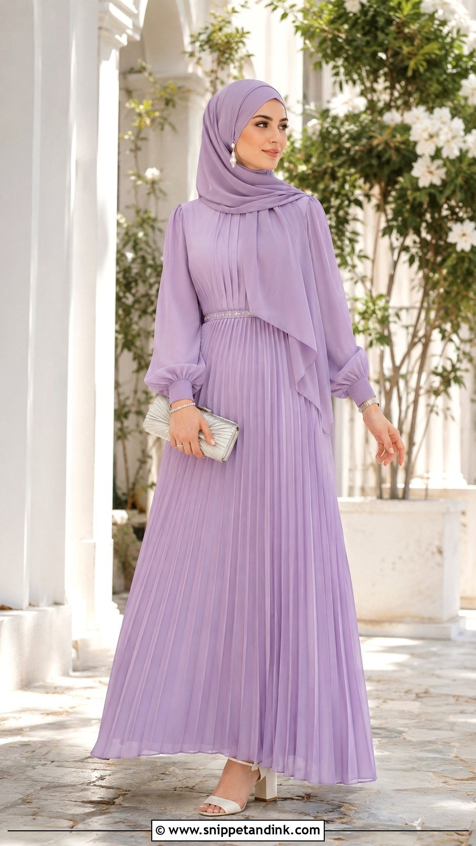 Lavender Maxi Dress Outfit - Snippet and Ink - 30 Eid Mubarak Outfit Ideas