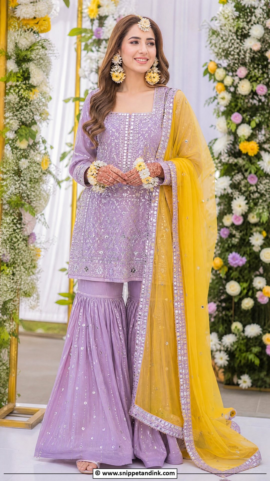 Lavender Mehndi Dress For Bride - Snippet and Ink - 35 Mehndi Dress for Bride Ideas