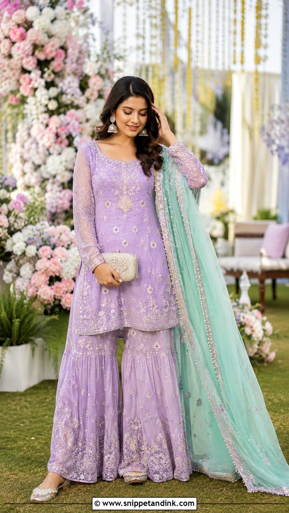 Lavender Mehndi Palazzo Outfit - Snippet and Ink - 25 Simple Mehndi Outfit Ideas