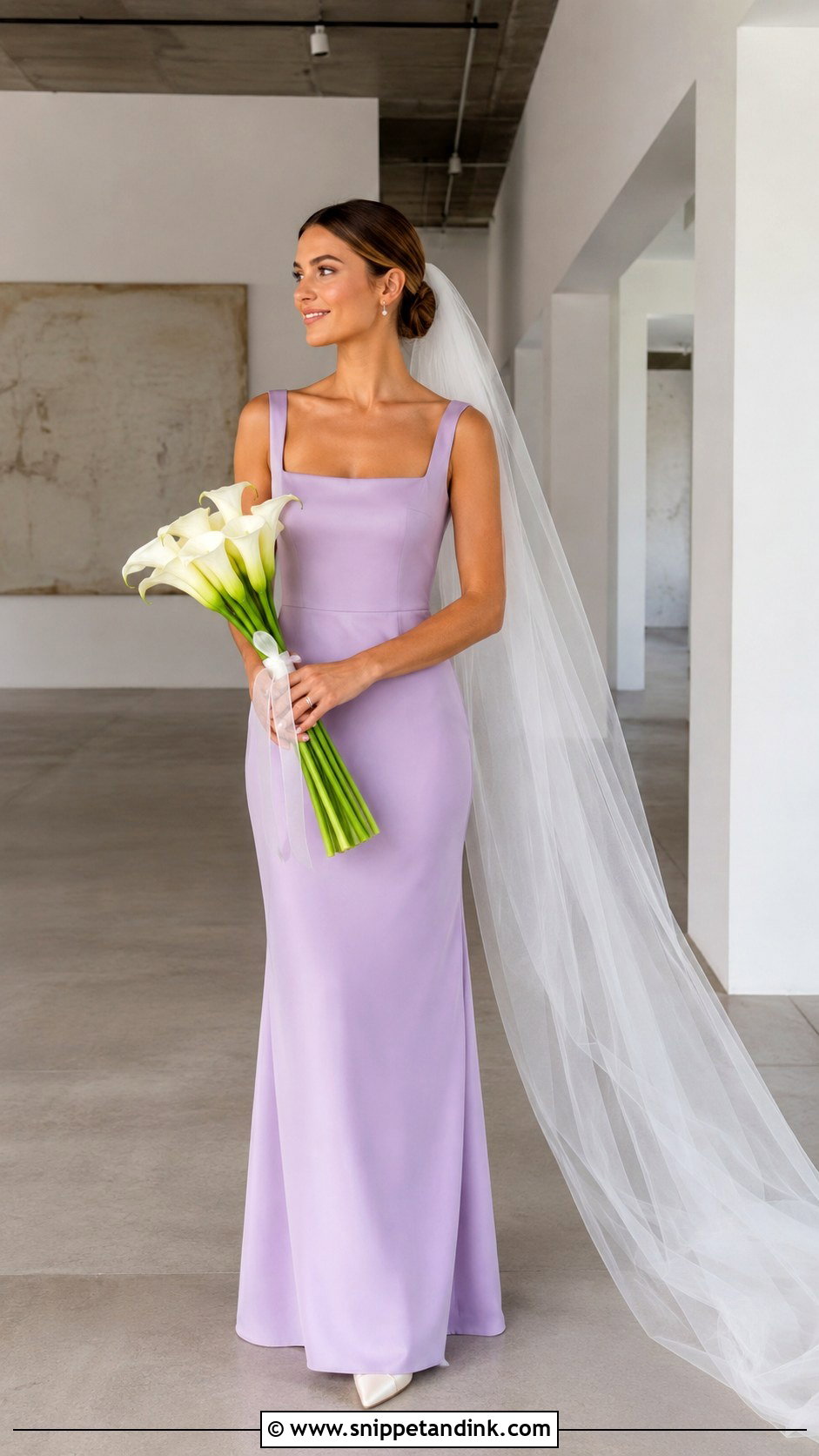 Lavender Minimalist Wedding Dress - Snippet and Ink - 30 Lavender Wedding Dress Ideas