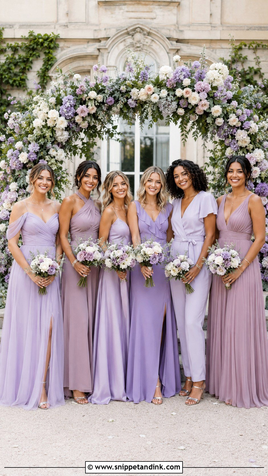 Lavender Mismatched Bridal Party - Snippet and Ink - 20 Mismatched Bridal Party Ideas