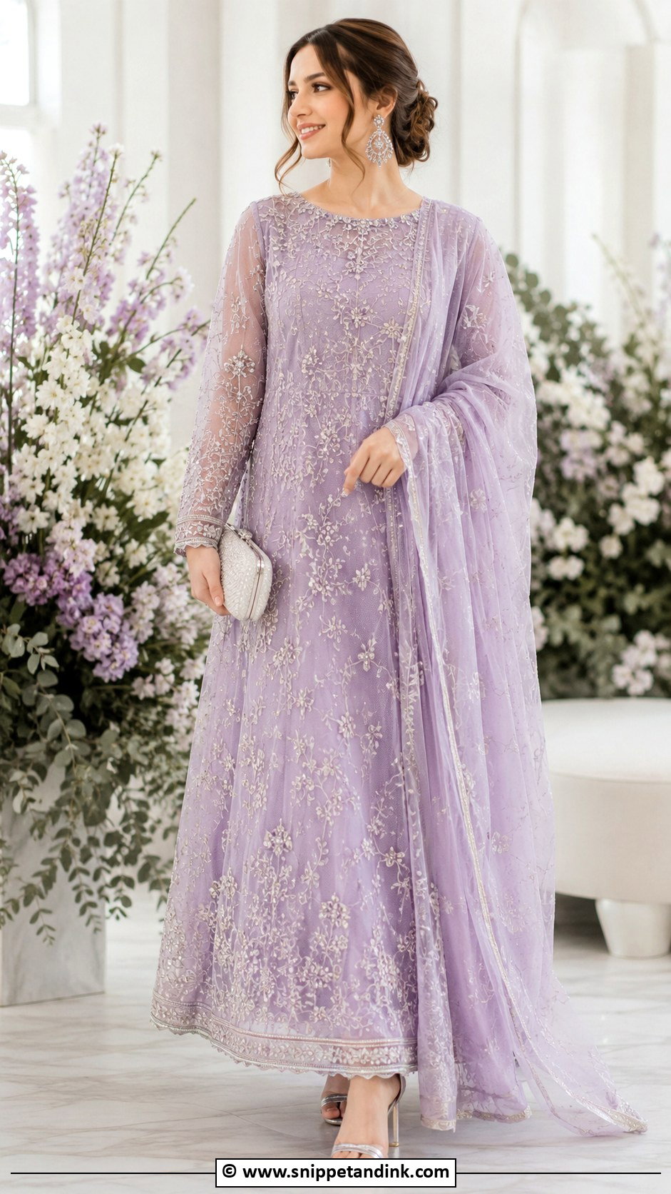 Lavender Nikah Maxi Outfit - Snippet and Ink - 35 Nikah Outfit Ideas
