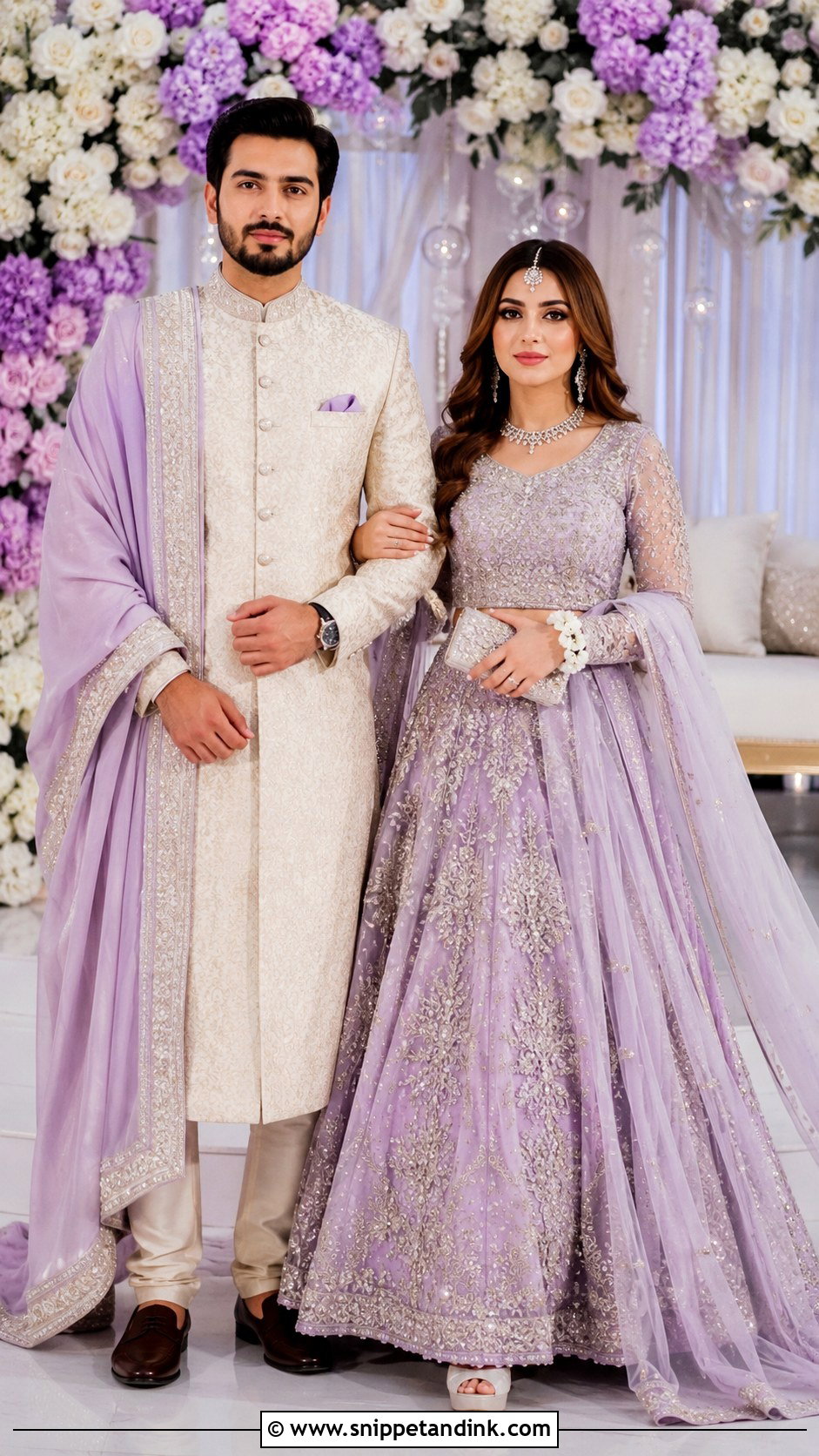 Lavender Nikkah Couple Outfit - Snippet and Ink - 25 Nikkah Couple Outfit Ideas