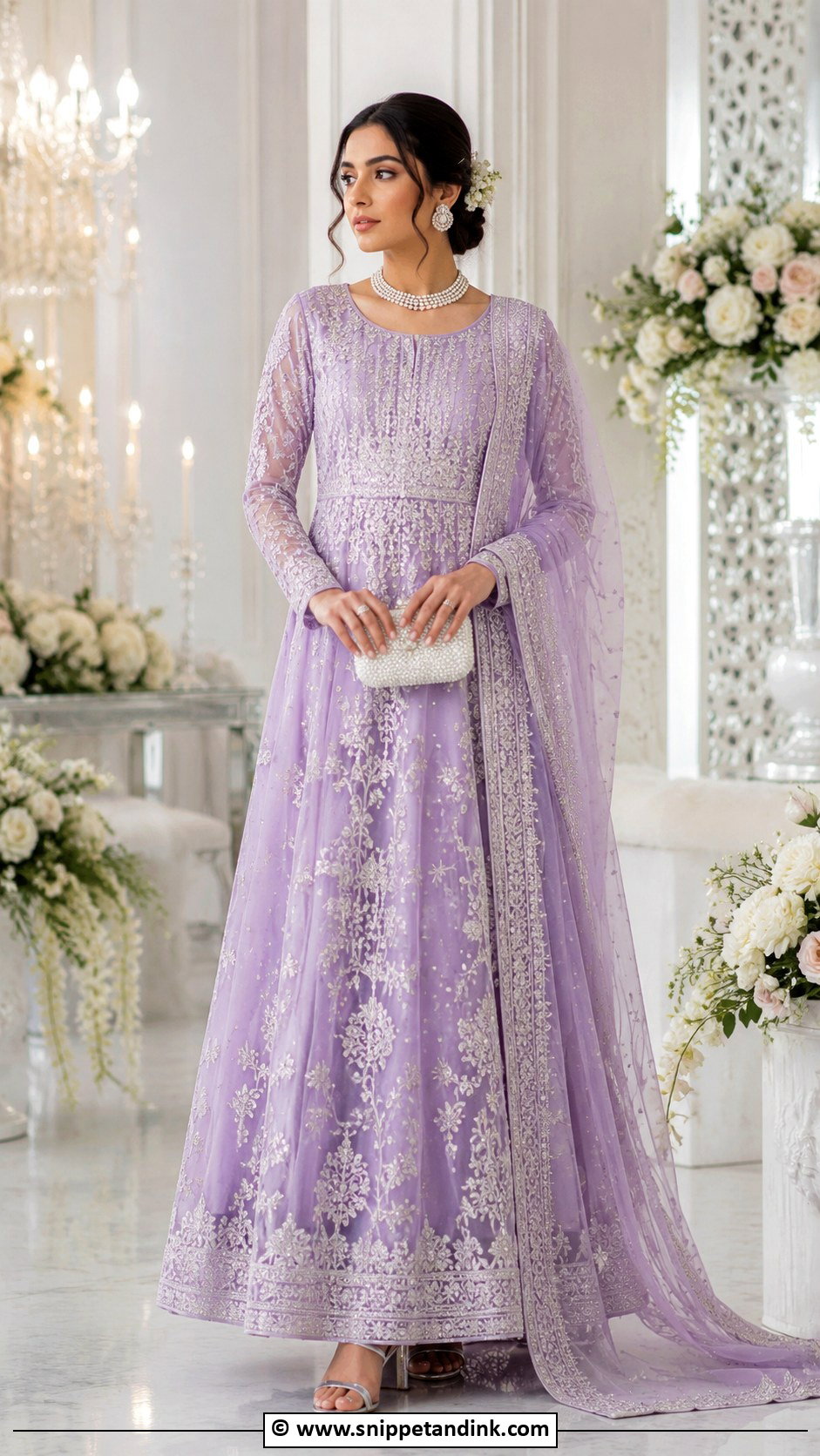Lavender Nikkah Maxi Outfit - Snippet and Ink - 35 Nikkah Outfit Ideas