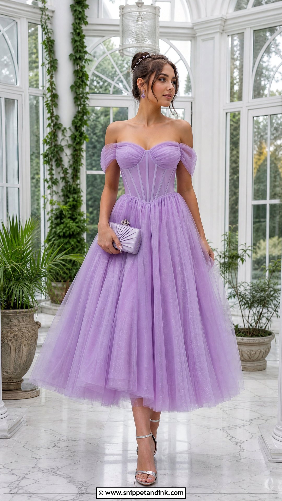 Lavender Off Shoulder Princess Corset Dress - Snippet and Ink - 20 Princess Dress Corset Ideas