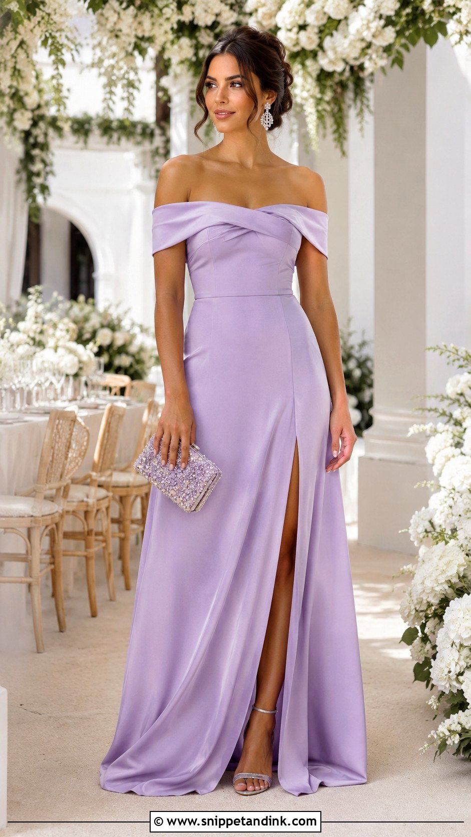 Lavender Off Shoulder Sister of the Bride Dress - Snippet and Ink - 20 Dresses Sister of the Bride
