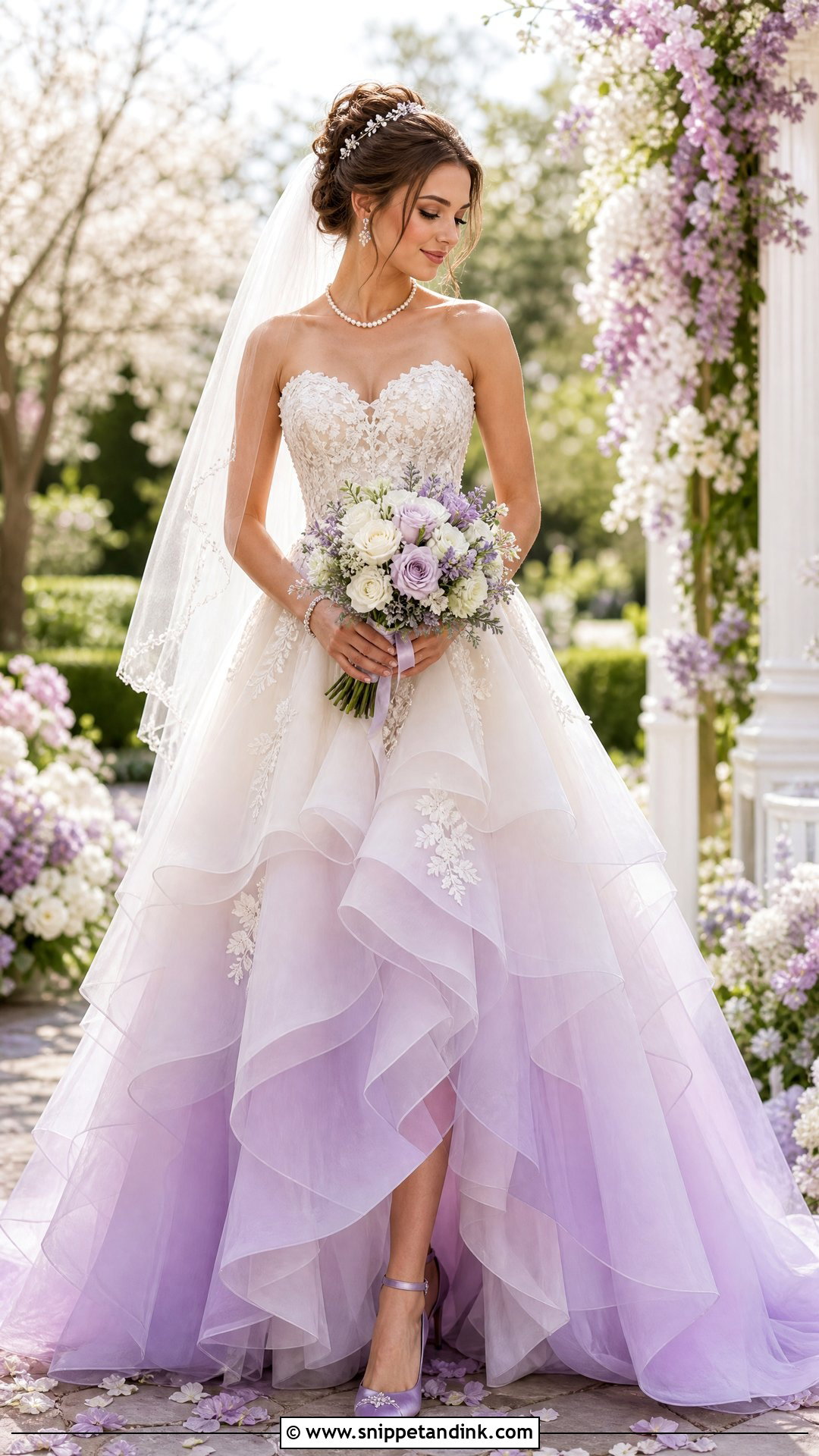 Lavender Ombre Wedding Dress - Snippet and Ink - 25 Ombre Wedding Dress Ideas