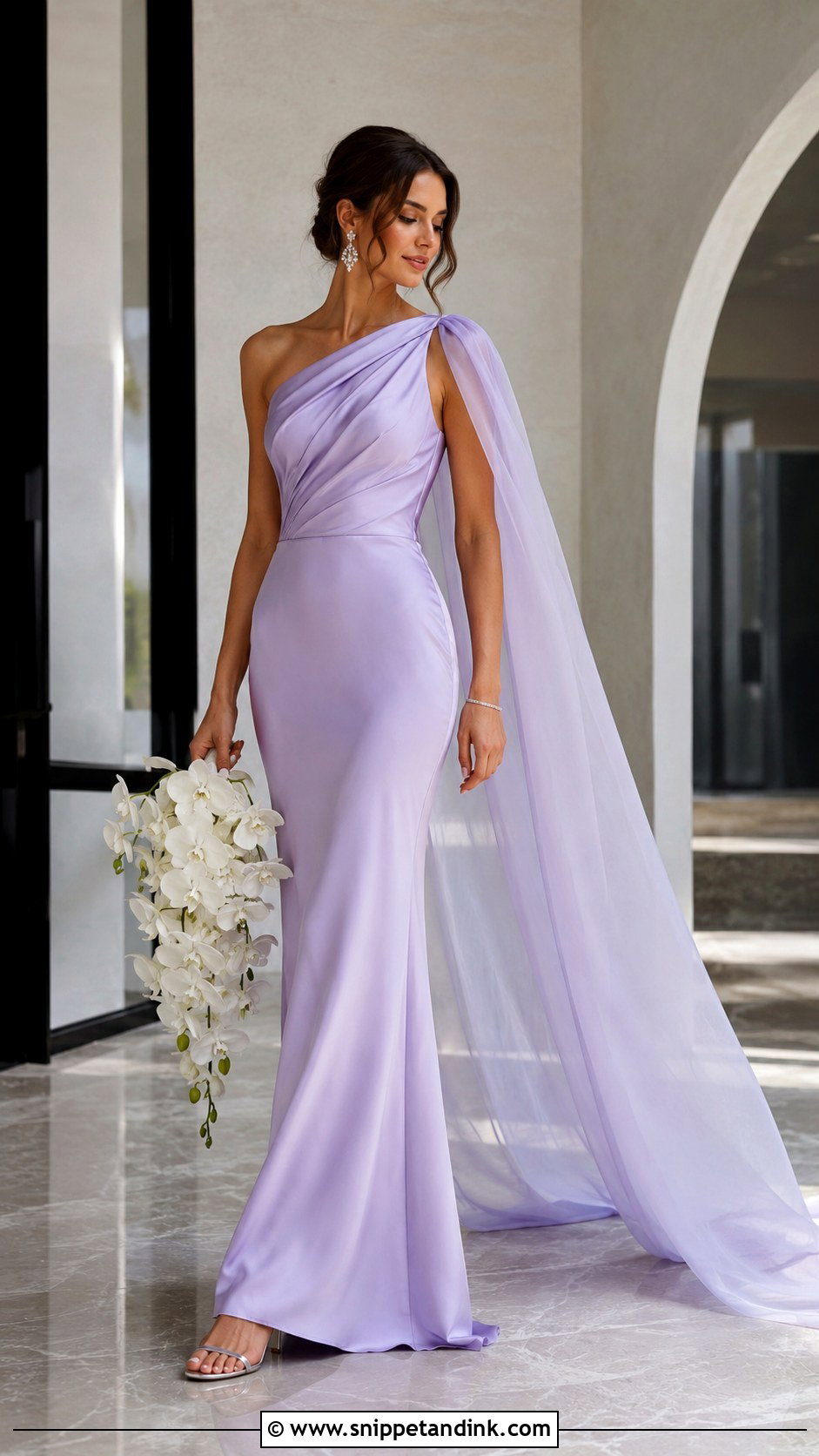 Lavender One Shoulder Wedding Dress - Snippet and Ink - 20 Lavender Wedding Dress the Bride Ideas
