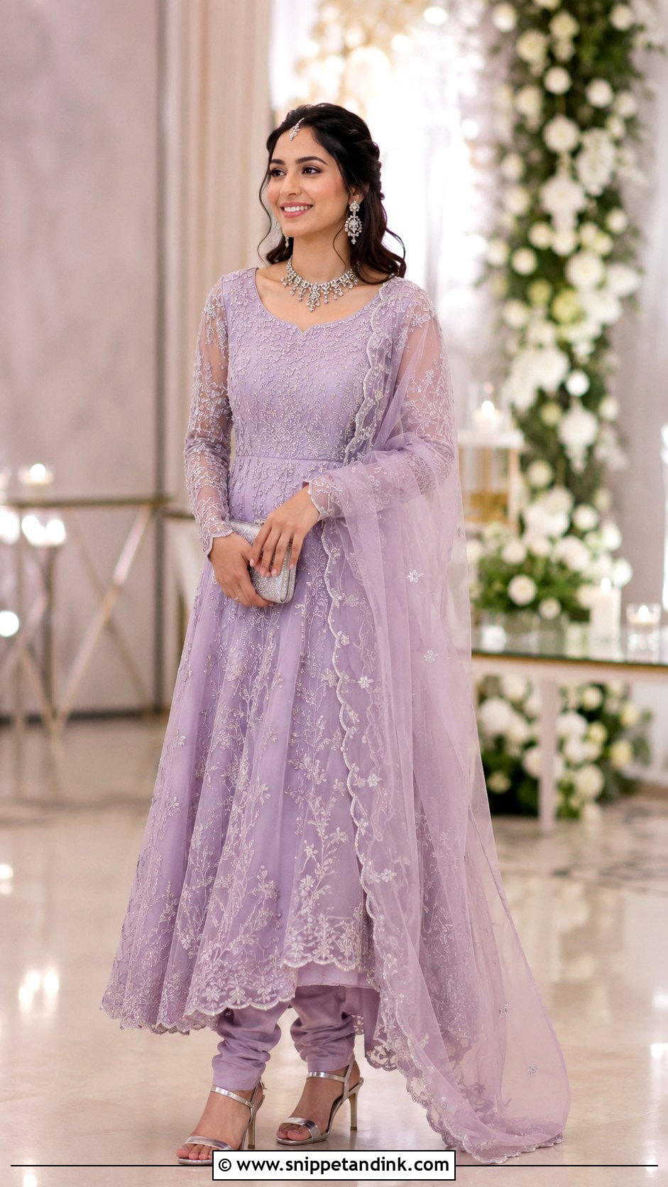 Lavender Organza Bridal Anarkali Salwar Suit - Snippet and Ink - 20 Bridal Salwar Suits