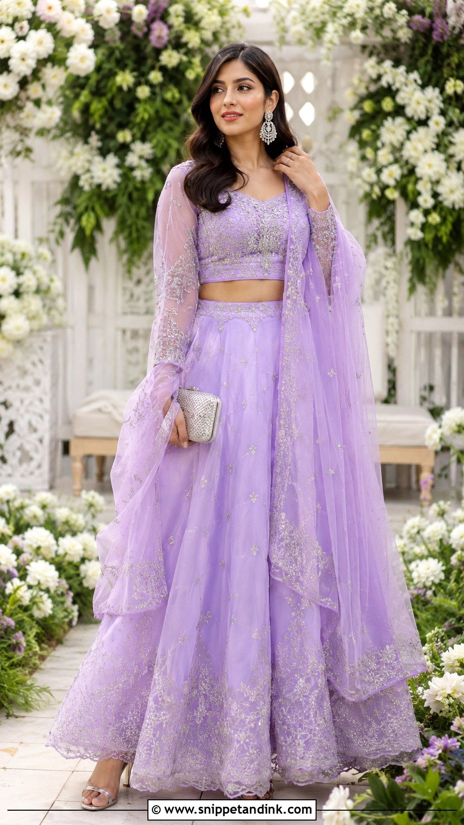 Lavender Organza Lehenga Dress - Snippet and Ink - 30 Pakistani Wedding Dress Ideas