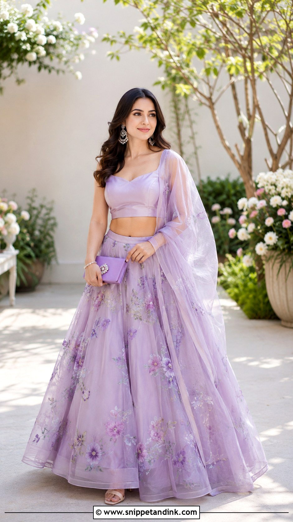 Lavender Organza Lengha - Snippet and Ink - 20 Beautiful Lengha Ideas